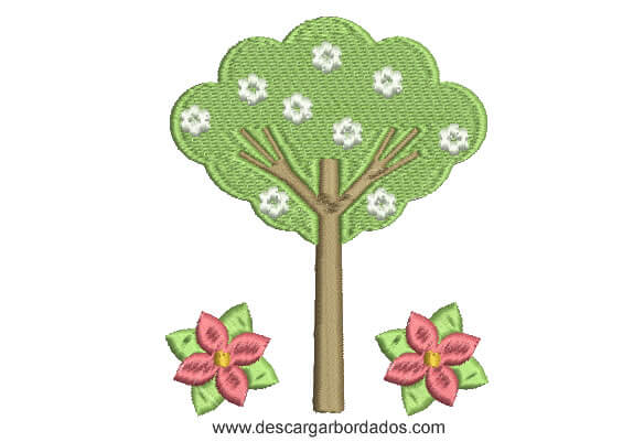 Bordado de Arbol decorado Bordado de Arbol decorado