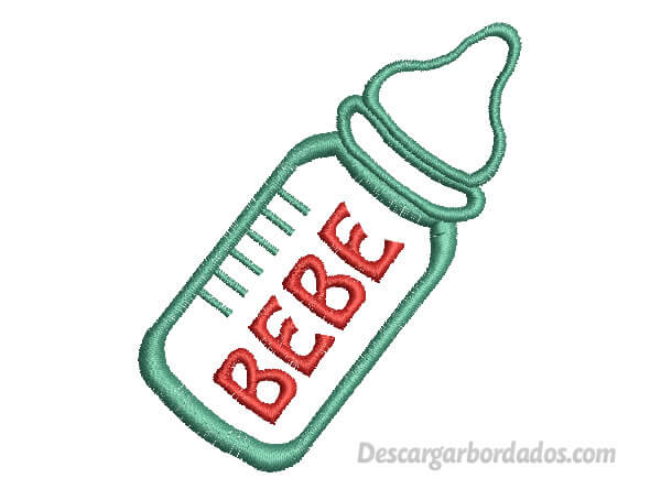 Diseño Bordado de biberón de bebes para bordar