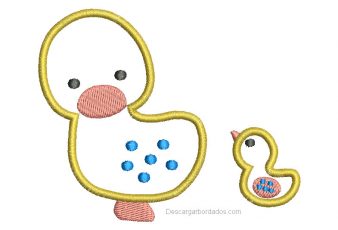 Diseño Bordado Patitos Infantiles con aplicación