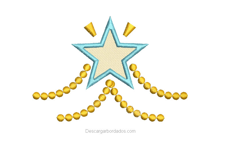 Diseño bordado de Estrella con Aplicación