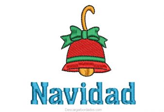 Diseño Bordado Campana de Navidad