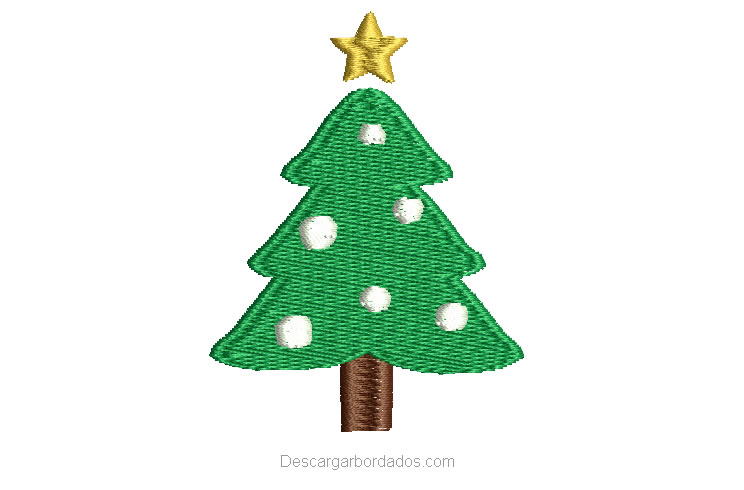 Bordado de árbol de navidad listo para bordar