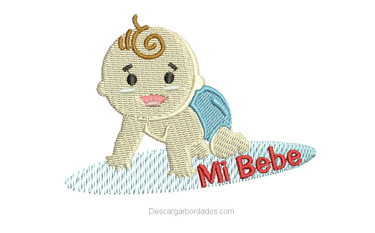 Diseño Bordado de bebe con Nombre
