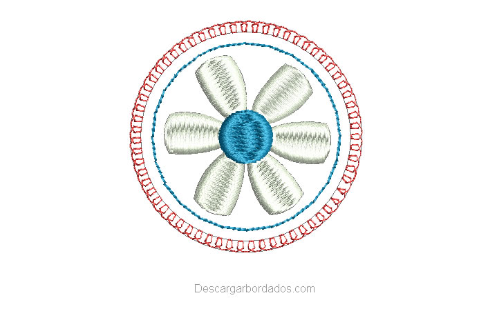 diseños bordados de flores con borde
