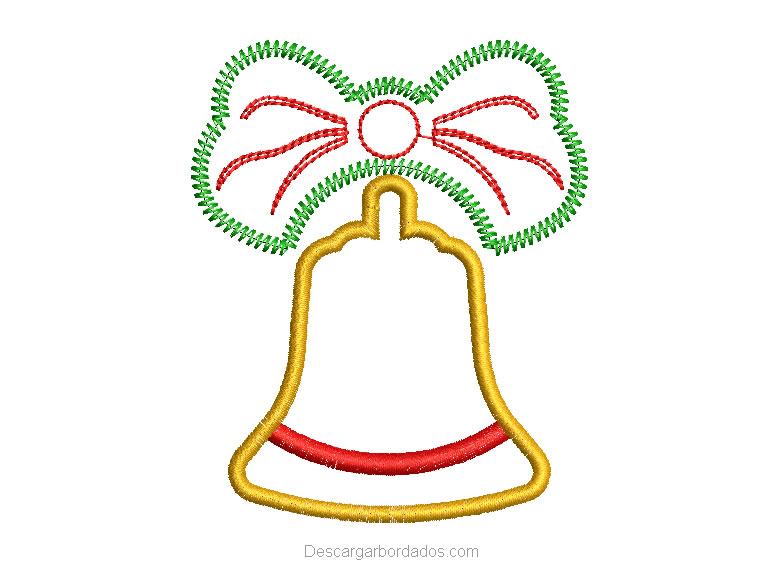 Diseño Campana de Navidad para Bordar