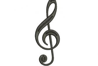 Diseño Bordado de Clave de Sol para Bordar