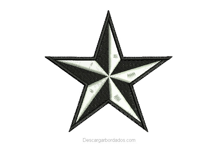Diseño Bordado de Estrella Gratis