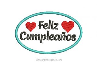 Diseño Bordado de Feliz Cumpleaños para Maquina