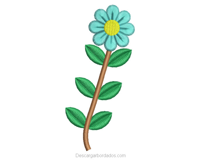 Diseño Bordado de Hojas con Flores