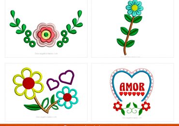 Descargar Diseños bordados de flores