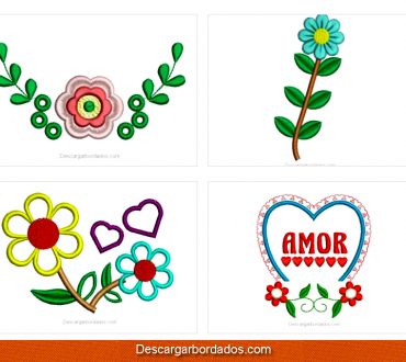 Descargar Diseños bordados de flores