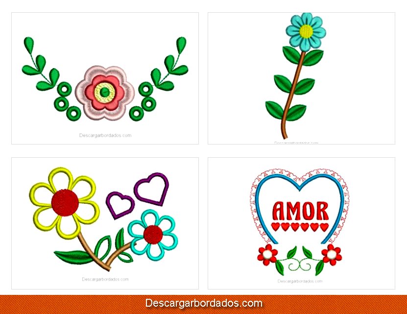 Bonitos diseños bordados de flores para máquina - Descargar Bordados