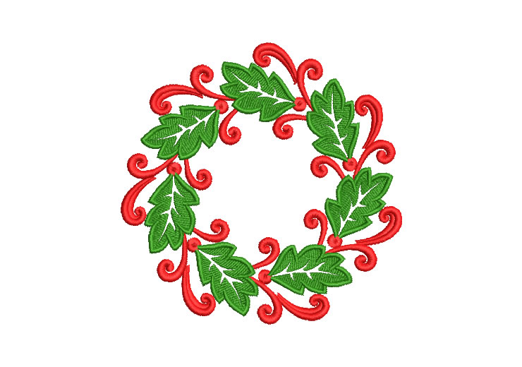 Adorno Corona de Navidad Diseños de Bordado