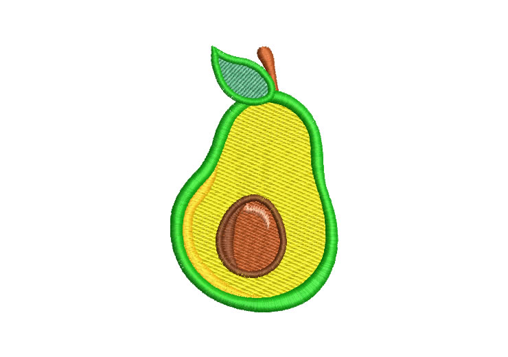 Aguacate con Hojas Diseños de Bordado