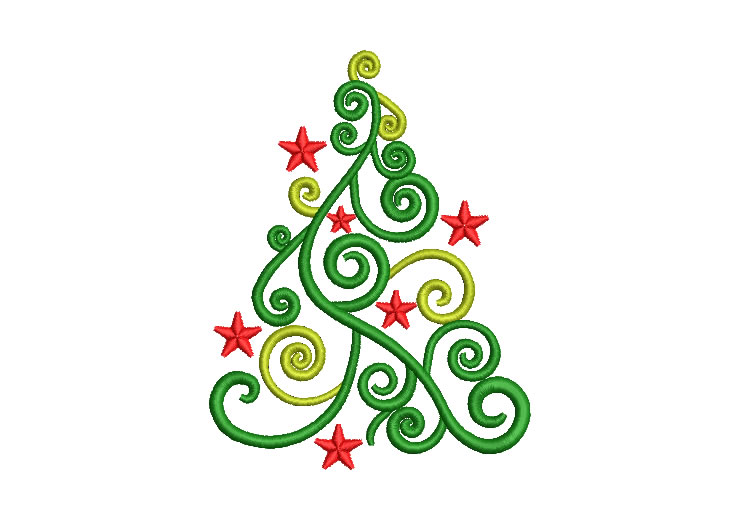 Árbol de Navidad con Estrella Diseños de Bordado