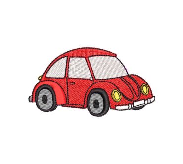 Auto rojo Volkswagen Escarabajo Diseños de Bordado
