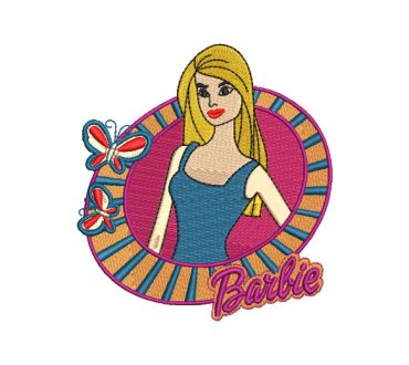 Barbie con Diseño Mariposas Diseños de Bordado