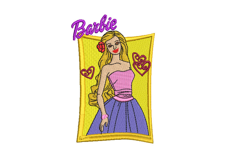 Barbie con Espejo y Letra Diseños de Bordado