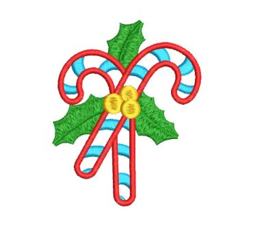 Bastón de Caramelo Navidad Diseños de Bordado
