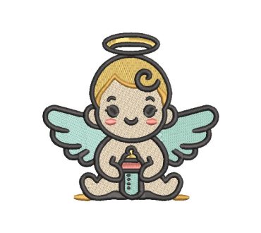 Bebe Angel con Alas Diseños de Bordado