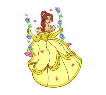 Bella Princesa Disney con Aplique Diseños de Bordado