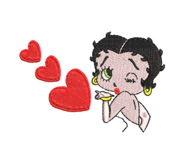 Betty Boop con Corazón Diseños de Bordado