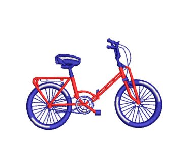 Bicicleta Azul Diseños de Bordado