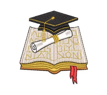Birretes Gorra de Graduación y Diploma con Libro Diseños de Bordado