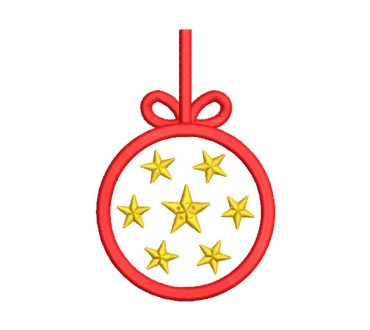 Bola de Navidad con Estrellas Diseños de Bordado