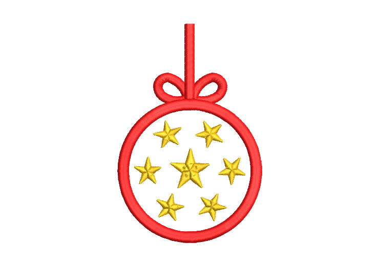 Bola de Navidad con Estrellas Diseños de Bordado