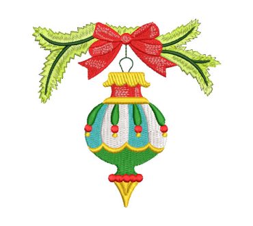 Bola de Navidad con Lazo de Colores Diseños de Bordado