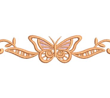 Bonita Mariposa con Decoración Diseños de Bordado