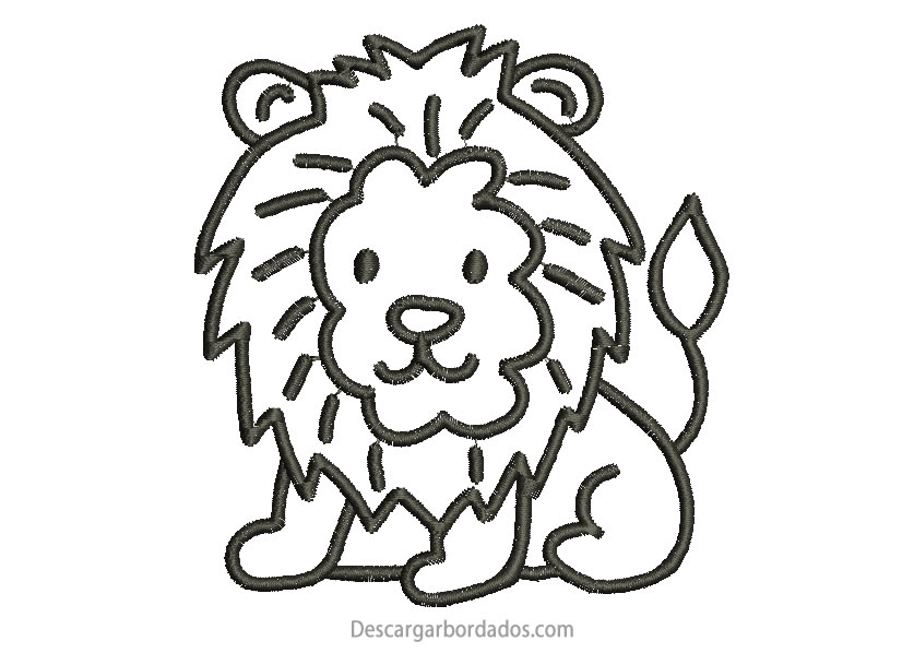 Diseño Bordado de León para Bordar Gratis