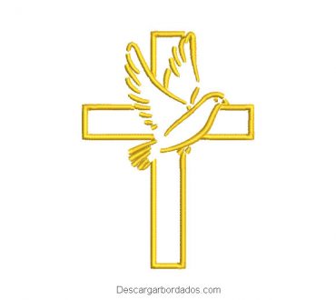 Bordado cruz con paloma del espíritu santo
