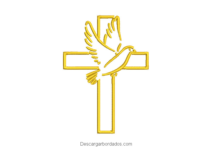Bordado cruz con paloma del espíritu santo