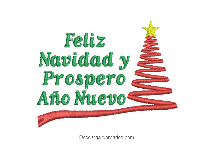 Bordado de letra feliz navidad y prospero año nuevo - Descargar Diseños