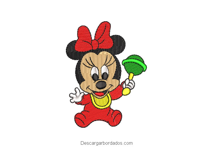Bordado Minnie Mouse Bebe Con Juguete Descargar Disenos De Bordados