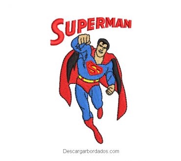 Bordado personaje de superman con letra