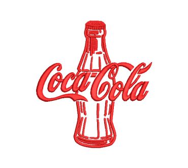Botella de Coca Cola con letra Diseños de Bordado