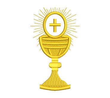 Cáliz sagrado con la Sagrada Hostia Diseños de Bordado