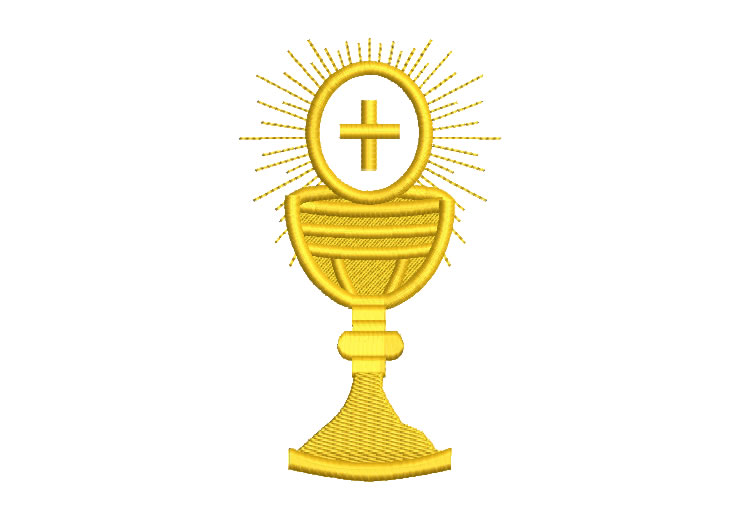 Cáliz sagrado con la Sagrada Hostia Diseños de Bordado