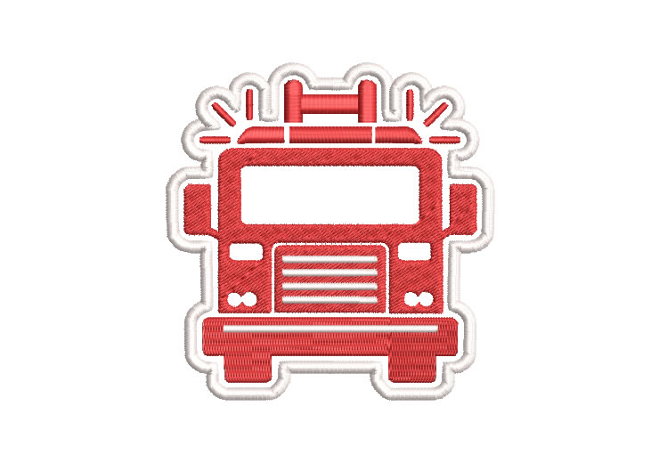 Camión Rojo de Bomberos Diseños de Bordado