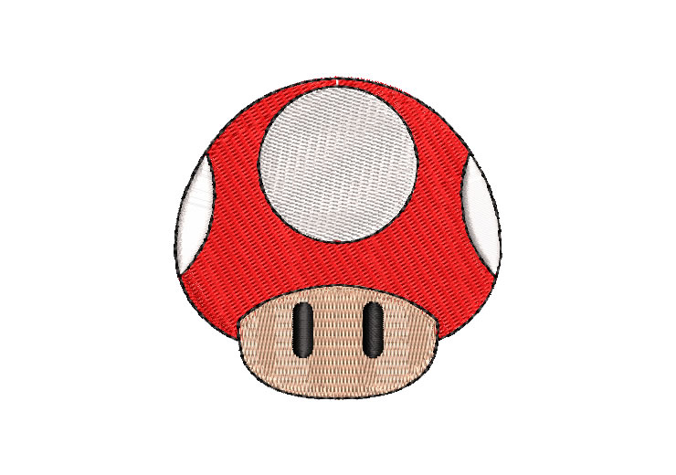 Champiñón Super Mario Bros Diseños de Bordado