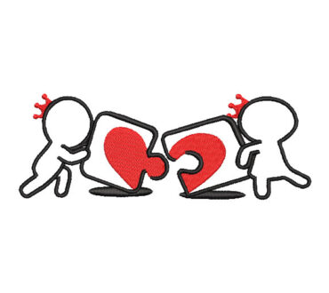 Corazón Rompecabezas Diseños de Bordado