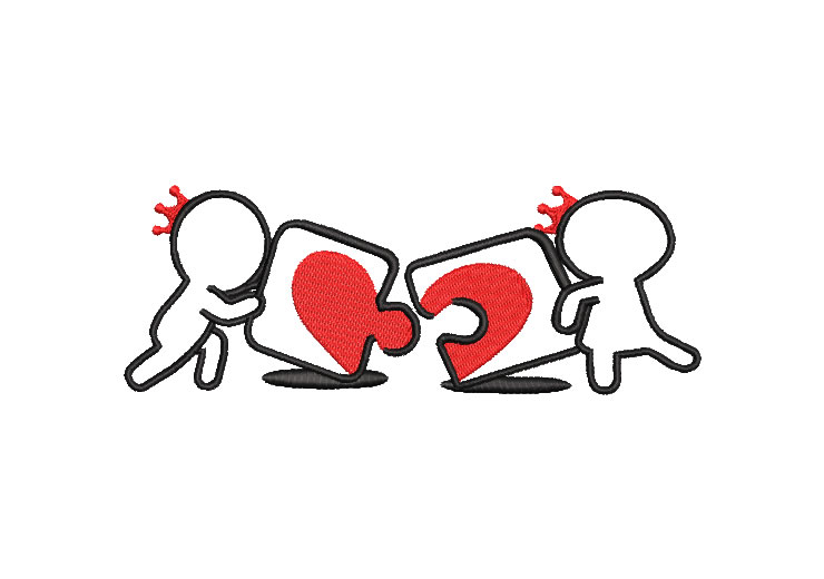 Corazón Rompecabezas Diseños de Bordado