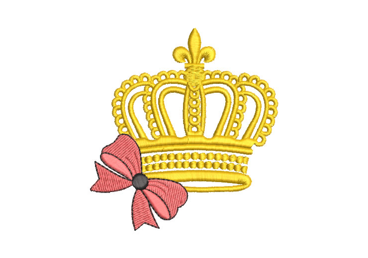 Corona con lazo Diseños de Bordado