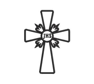 Cruz Cristiana con Letra JHS Diseños de Bordado