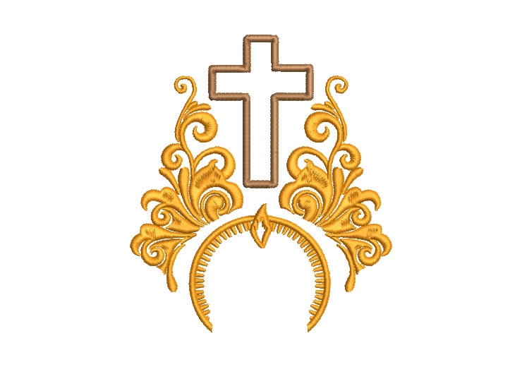 Cruz de Iglesia con Decoración Diseños de Bordado