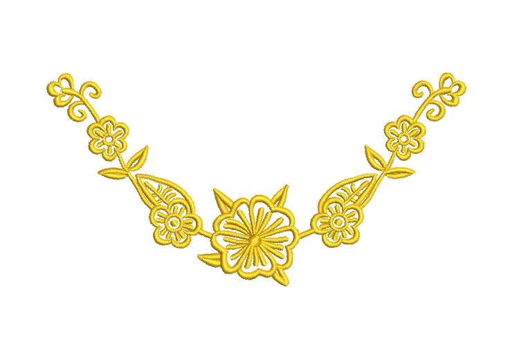 Decoración de Flores y Hojas Diseños de Bordado
