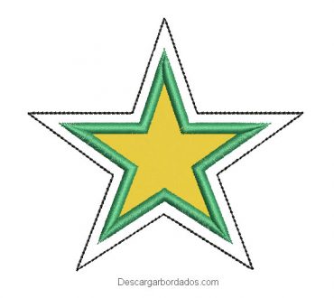 Descargar Diseño bordado de estrella con aplicación